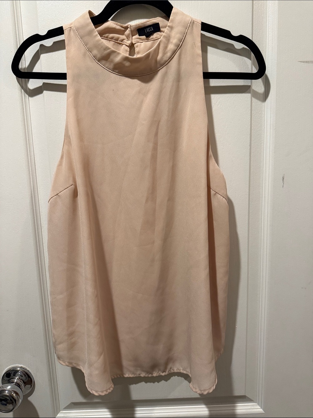Lucca  Sleeveless Mock-Neck Shell Top in Blush